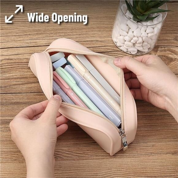 Women Small Silicone Pencil Case,‎ Malibu Dune Color Pencil Pouch Pencil Case - Picture 5 of 7